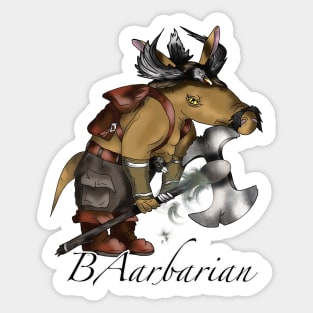 dnd barbarian aardvark Sticker